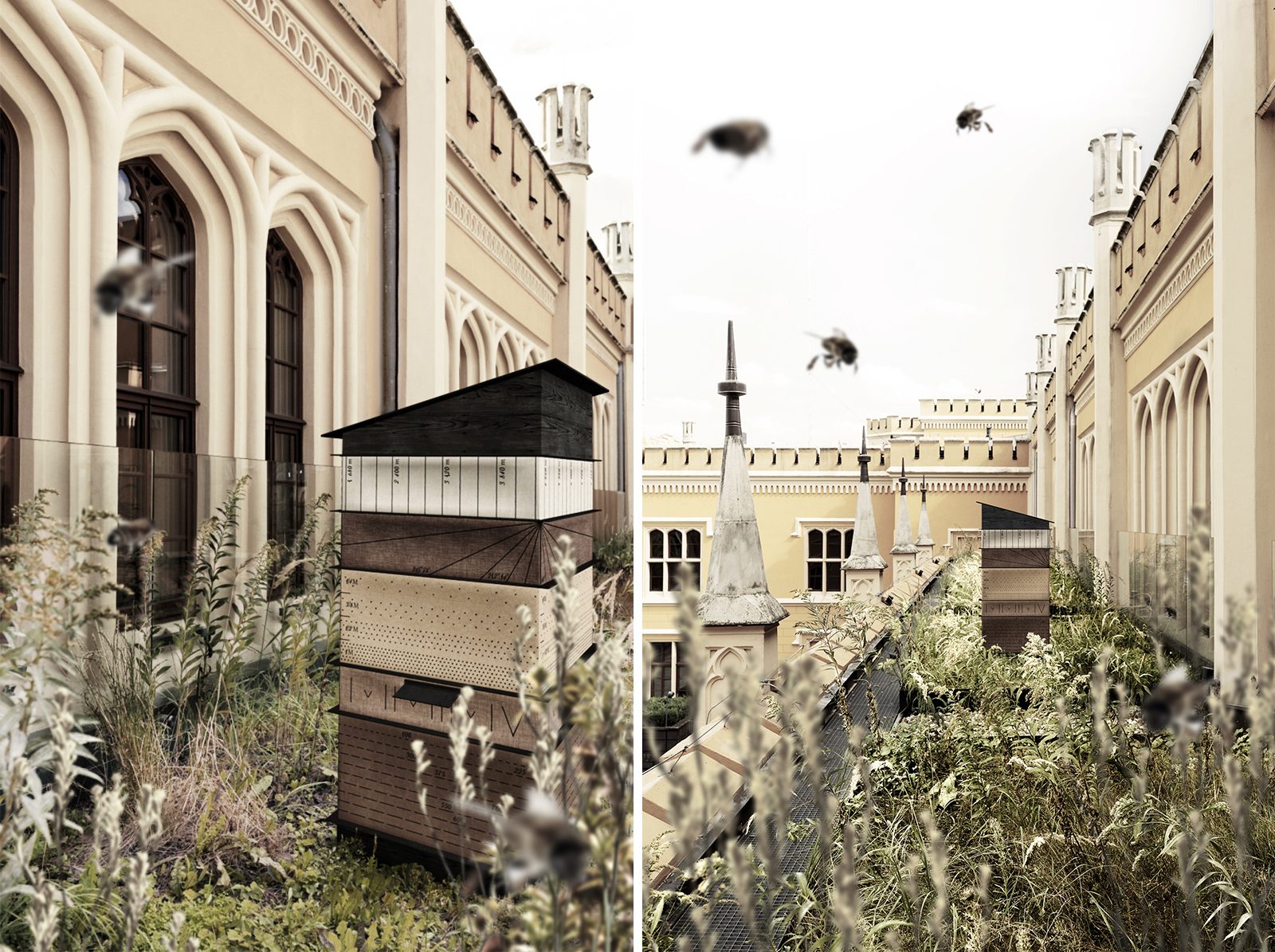 projekt ula miejskiego na dachu Dworca Głównego Wrocław wizualizacja 1