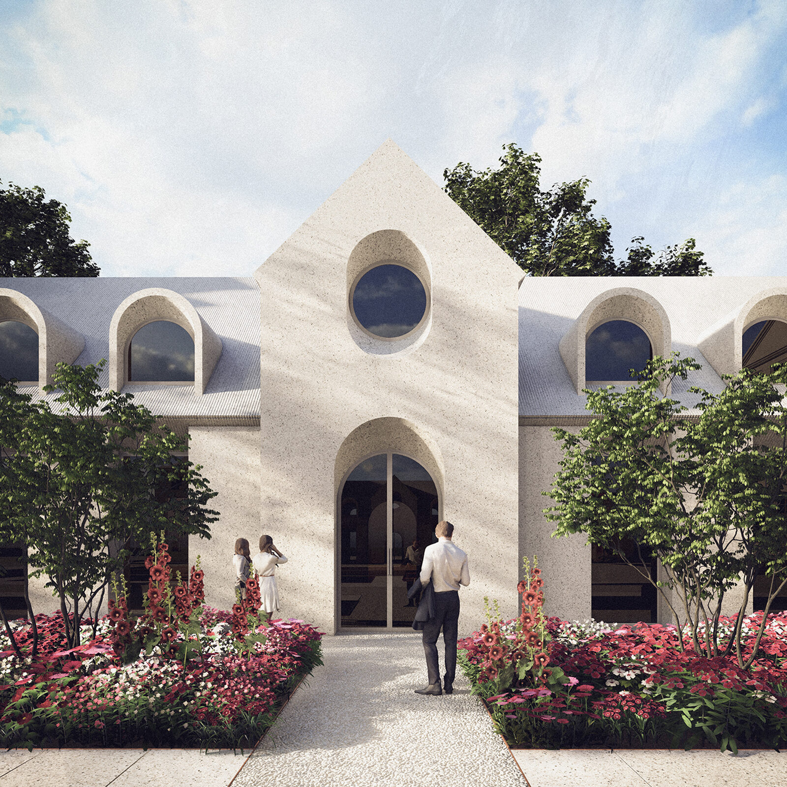 projekt adaptacji palacu na hotel spa muzeum Biezun wizualizacja detal nowej bryly z barokowymi akcentami