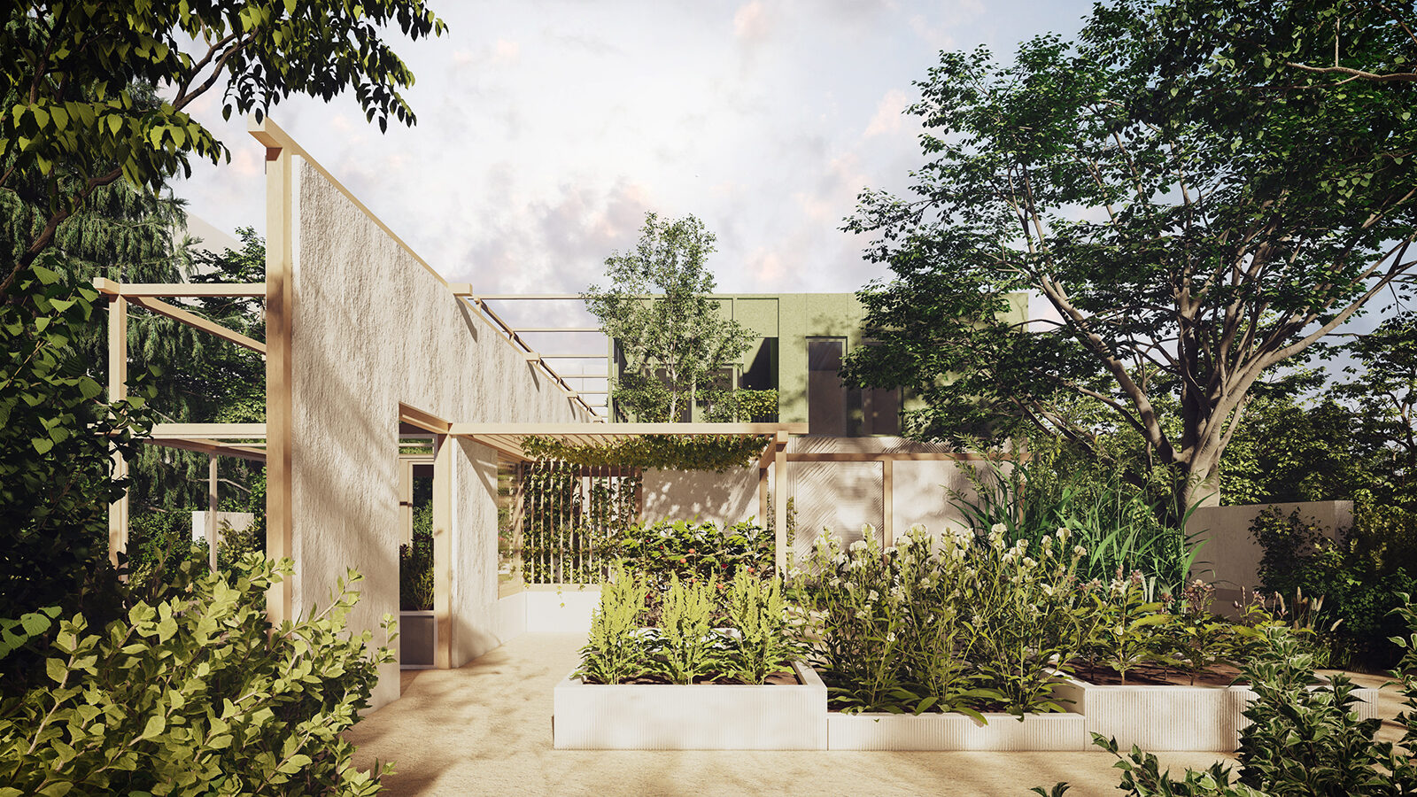 projekt centrum opiekuńczo mieszkalnego Wrocław przestrzeń ogrodowa dostępna i integracyjna