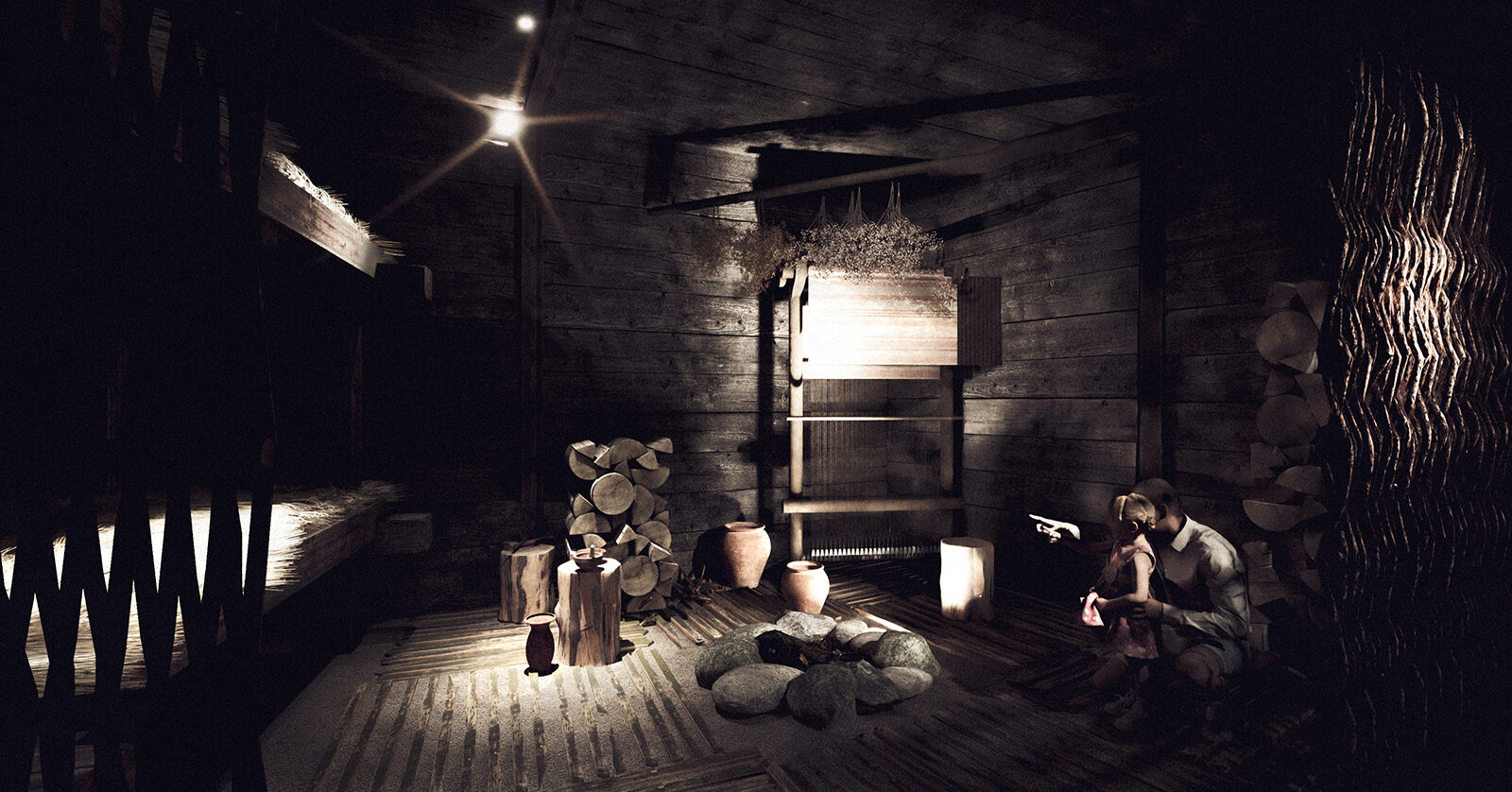 projekt pawilonu ekspozycyjnego Biskupin wizualizacja salka warsztatowa dla dzieci