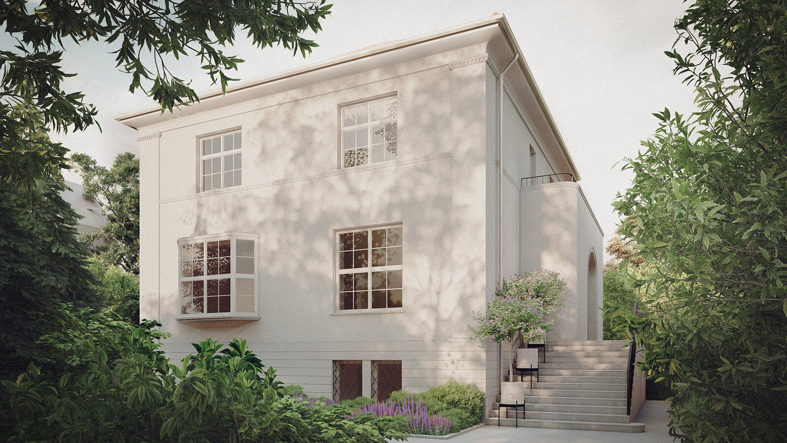 projekt willi na Krzykach Wroclaw wizualizacja nowe wejscie w stylistyce willi poniemieckiej