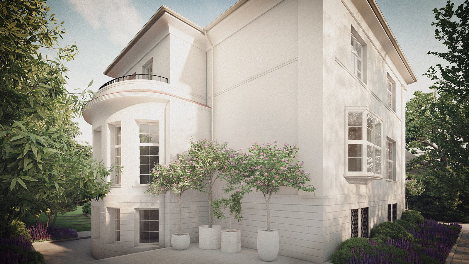 projekt willi na Krzykach Wroclaw wizualizacja odtworzenie elewacji poniemieckiej willi z boniowaniem i gzymsami