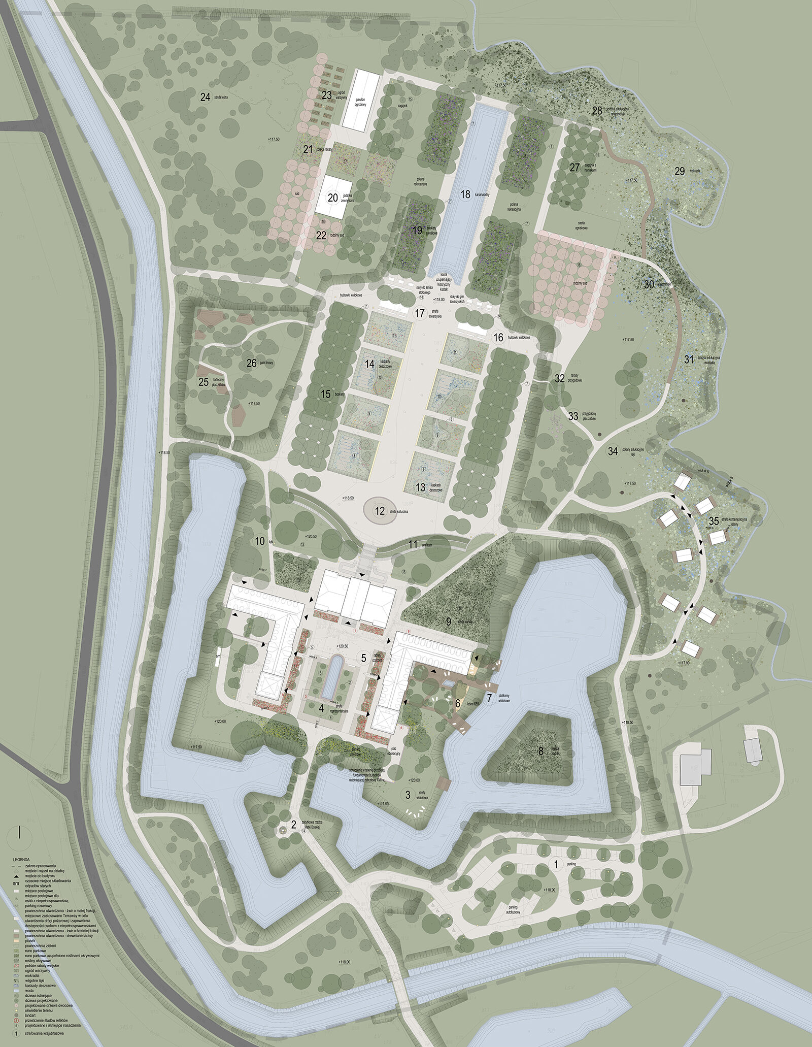 projekt adaptacji palacu na hotel spa muzeum Biezun plan zagospodarowania kompleksu palacowo parkowego