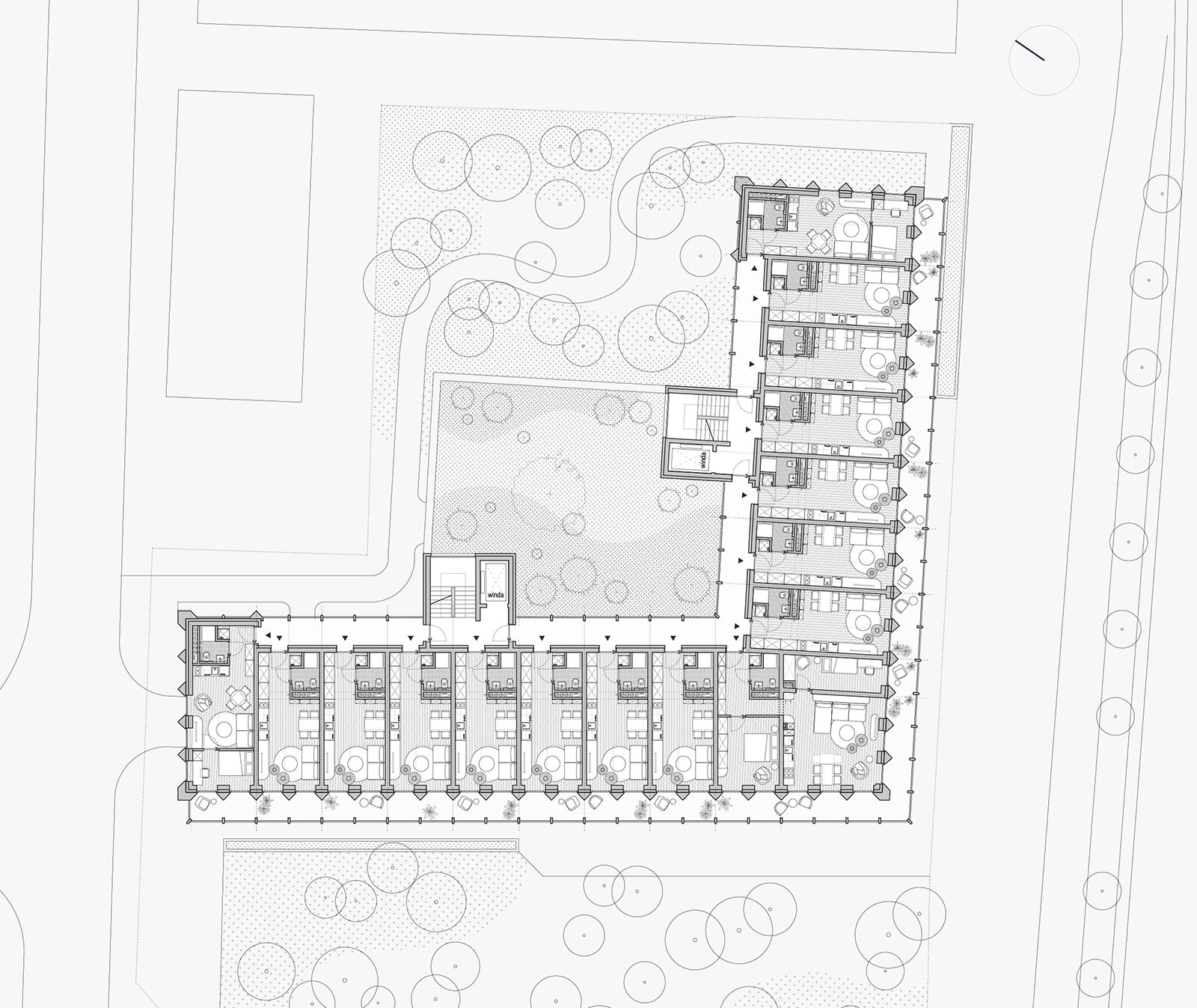 Projekt zabudowy mieszkaniowej wielorodzinnej Wrocław rzut elastyczna struktura przestrzenna