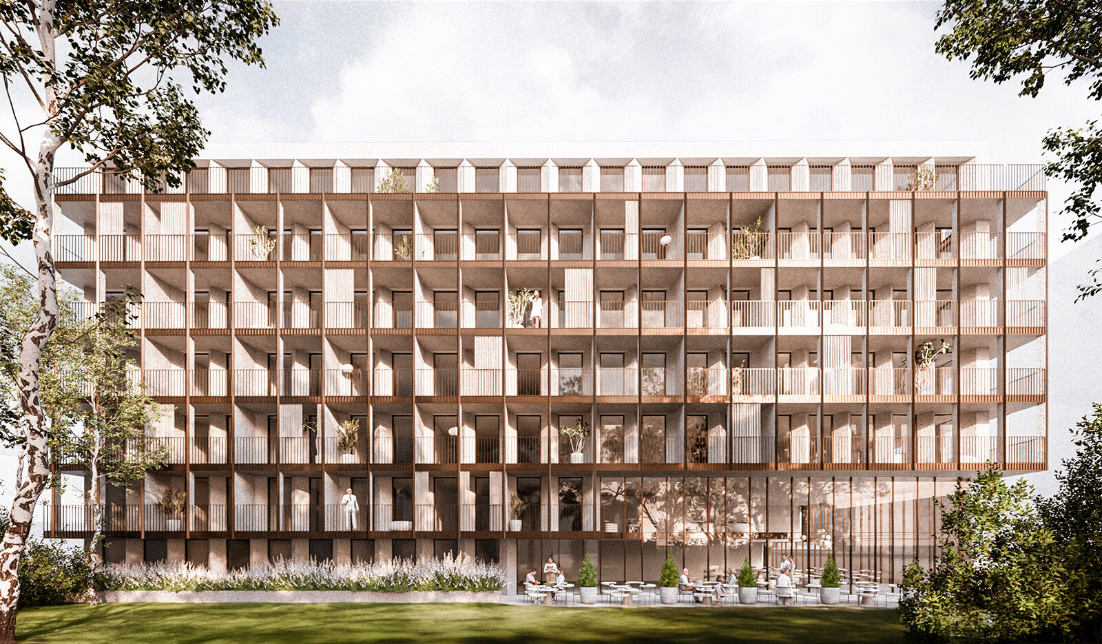 projekt zabudowy mieszkaniowej wielorodzinnej Wrocław wizualizacja mieszkania z loggią